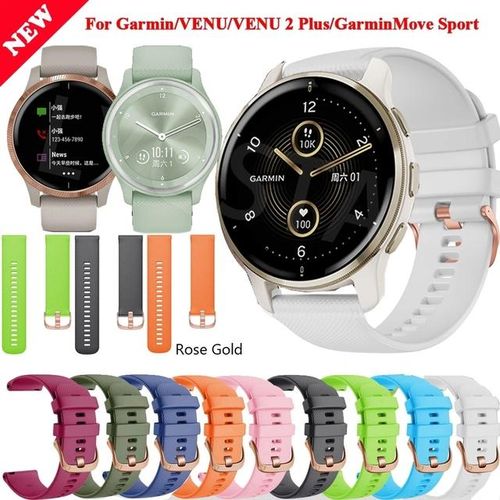 Generic 20mm Soft Silicone Strap For Garmin Watch Vivomove Hr/vivoactive  3/venu 2 Plus Wrist Band For Forerunner 158 55 245 645 Bracelet