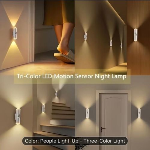 Generic Tri-Color LED Motion Sensor Night Light – 120° Detection, 10FT Sensing Distance - image 2