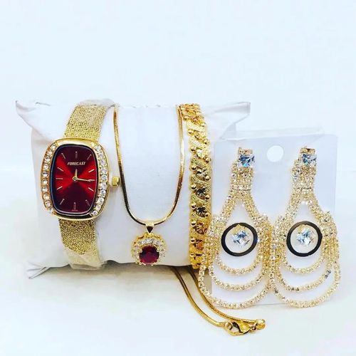 A luxury men's package for Eid, consisting of a golden watch set