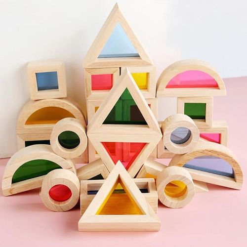 Building Blocks Set Rainbow Stacking Acrylic Block Construction