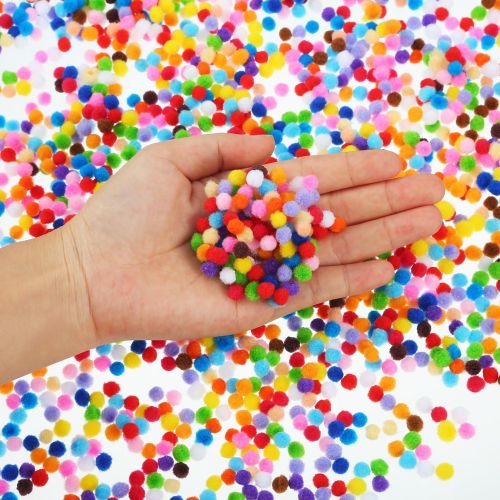 Generic Craft Pom Poms, 2000 Pcs Multicolor Fuzzy Pompom Balls Felt Balls - image 4