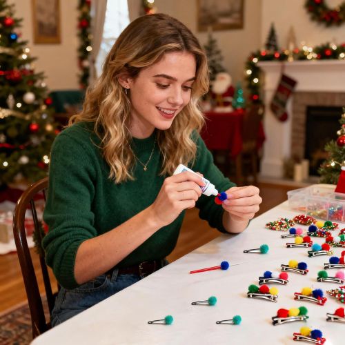 Generic Craft Pom Poms, 2000 Pcs Multicolor Fuzzy Pompom Balls Felt Balls - image 5