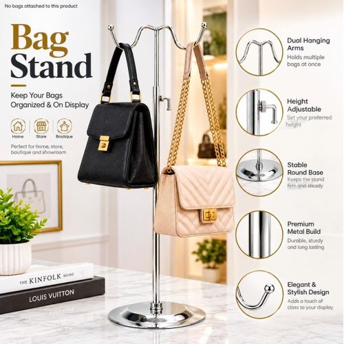 Fashion Non tarnish Exquisite Double Hook Purse hand bag back pack Display Stand - image 4
