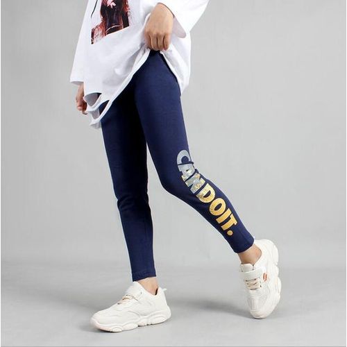 Generic Girls Sport Leggings New Teenage Girls Cotton Pant Golden