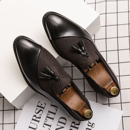 Fashion Mens Stitching Style Dress Shoes Casual Shoes 38-48-Black ...