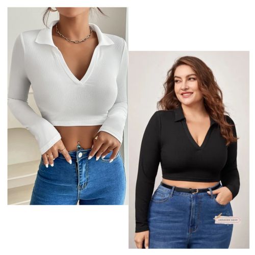 Long Sleeve Cropped Tops