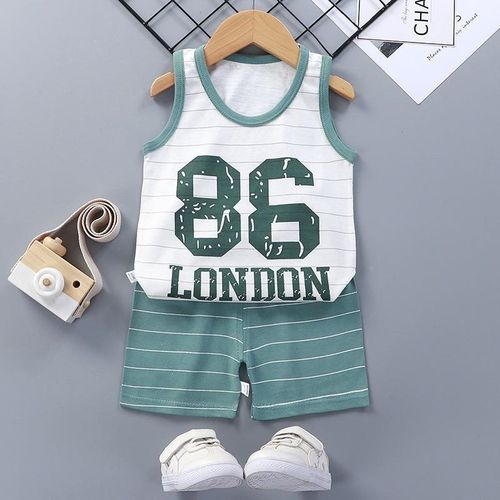 product_image_name-Arsuxeo-2pcs/set Kids Boys Vest Suit Children's baby Cotton T-Shirts Shorts Tank Top Sleeveless-2