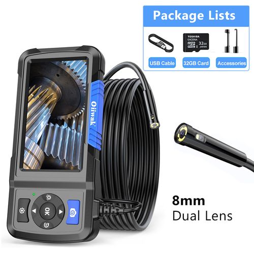 Dual Lens Borescope 4.5 Screen Endoscope Inspection Camera with