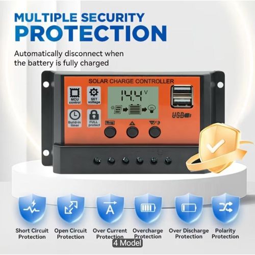 Generic 100A diy inverter PWM Solar Charge Controller 12V/24V with LCD Display & Dual USB Ports - Automatic Battery Voltage Detection - image 4