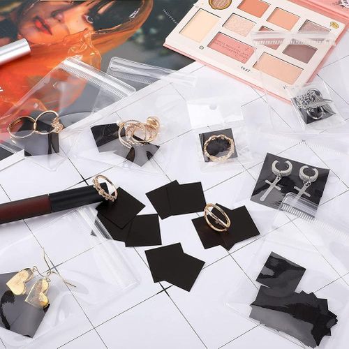 100pcs PVC Clear Jewelry Bag, Anti Oxidation Zipper Bag, Plastic Bags For  Packaging Jewelry Rings Earrings, Transparent Poly Small Items Storage Bag