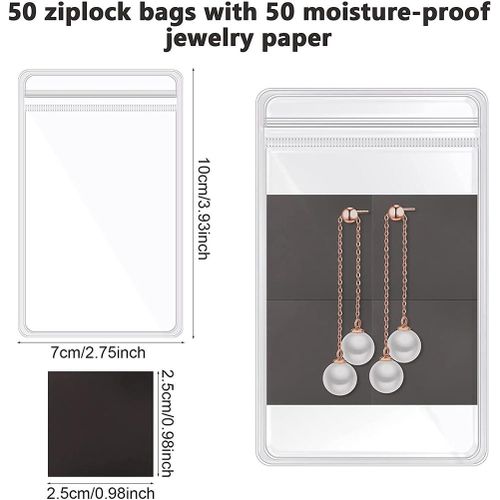 Generic 100Pcs Clear Plastic Jewelry Bags Sets, Self Seal Small Zipper Bag  for Jewelry Storage Supplies Beads Earrings Screws