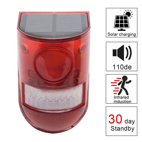 product_image_name-Generic-Solar Motion Sensor Alarm, Wireless Waterproof Detector for Garden Home Villa Security Outdoor Door Sensor with Solar Blinking Light, 110dB Sound Security Alerts, Yard Day Mode + Night Mode-1