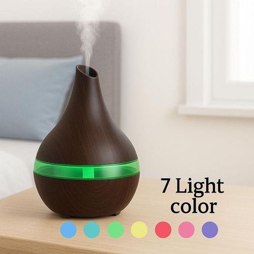 Generic Essential Oil Diffuser 200ml Humidifier Aroma Diffuser for Home & Office-Wooden - image 2
