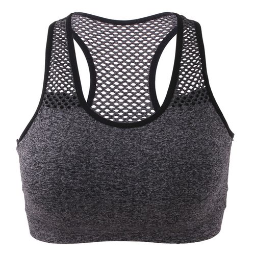 Generic Women Breathable Sports Bra Absorb Sweat Shockproof Gray_S