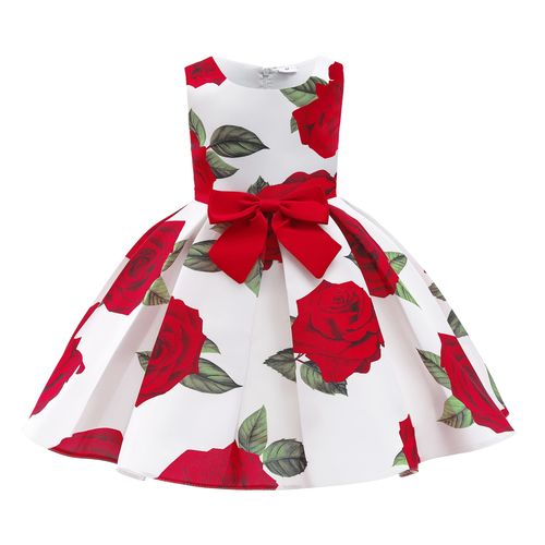 Fashion Girls Kids Children Rose Flower Christmas Wedding Evening Party ...