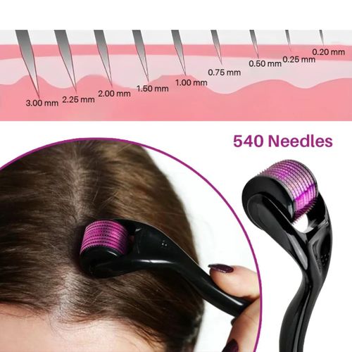 product_image_name-Bunee-Micro Needle Derma Roller Face Skin Beard 0.5mm Purple-5