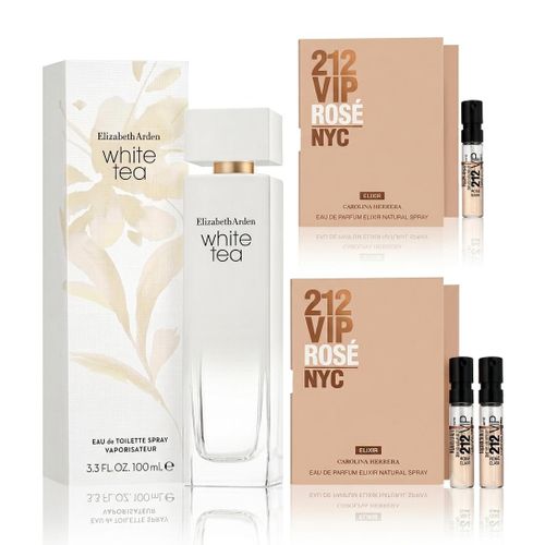 Generic Elizabeth Arden White Tea EDT 100ml & CH 212 VIP Rosé Elixir Sample Set - image 2