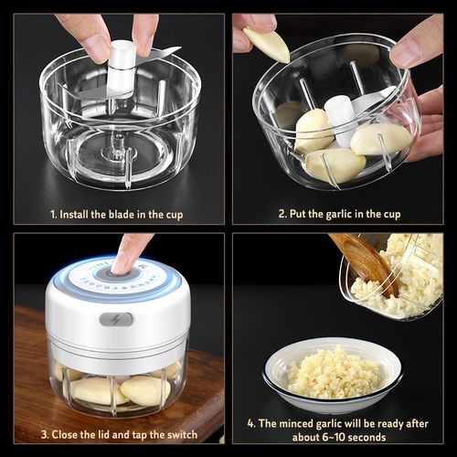 High Quality Electric Garlic Chopper,USB Charging Waterproof Mini Chopper  Electric Garlic Masher Food Chopper with Sharp Blades Food Processor for  For Garlic Chili Pepper Food Maker/Grinder