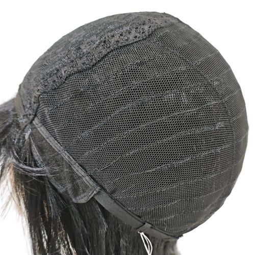 product_image_name-Noble-Synthetic Hair Wig Black color Straight Hair Heat Resistant Fiber Made Machine Wig with bang Hair Synthetic Hair Wig For Women-6