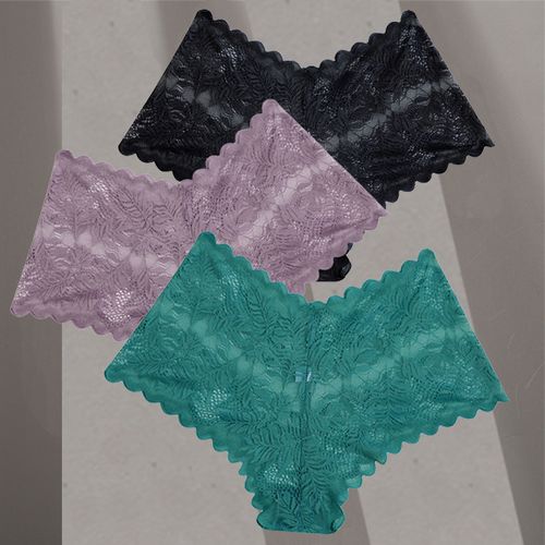 Generic 3Pcs/Set Women Lace Boyshorts Sexy Underpants Low Rise