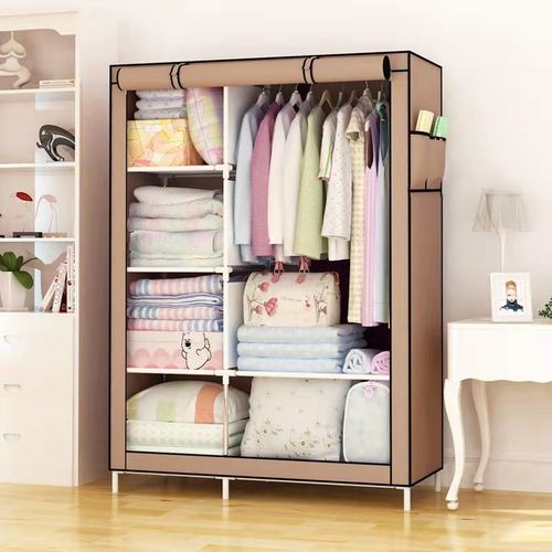 product_image_name-Generic-Cloth Wardrobe Brown Color( Size :170 X105 X45cm )-1