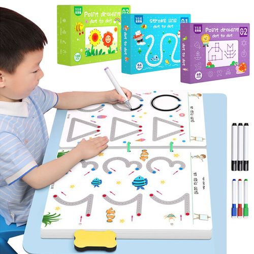 Generic Writing Training Montessori Educational Toys Drawing Set Kid 2 4 6  Years Old Teens Children Game Boy Girl Logical Thinking Paint Set C