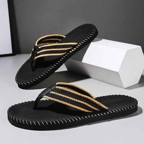 Flangesio Summer Slippers Men Shoes Big Size 38-48 High Quality Men's Flip  Flops Beach Sandals Non-slip Outdoor Casual Flat Shoes Male Slippers Indoor  House Shoes For Men Slides Home Bathing Shoes Black