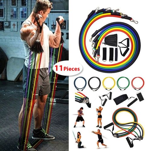 Generic 11x/Set Resistance Bands Workout Bands Elastic Fitness Exercise  Training Tubes