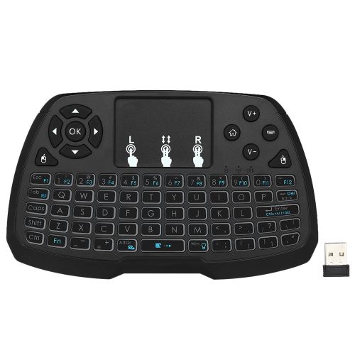 Wireless Touchpad Keyboard With Backlight - Black