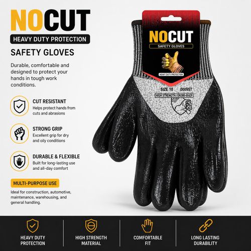 Generic Heavy Duty Safety Hand Gloves – Cut Resistant Work Gloves