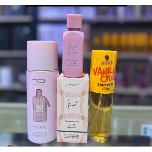 product_image_name-Generic-Official Crystal Hayaati Florence 30ml & Vanilla crush 100ml with Body spray -1