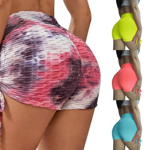 Cheap 2021 New Fashion High Waisted Shorts Hip Lift Tight Yoga Pants Women  Short Running Sports Fitness Leggings Shorts Hot Pants