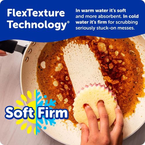Premium Scrub n' Smile Dual-Sided Kitchen Sponge & Bathroom Scrubber – Non-Scratch Multi-Surface Washing Sponge & Scouring Pad - image 5