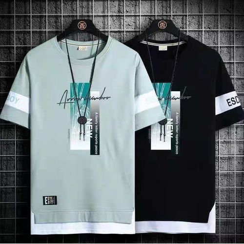 Fashion 2 Pieces Green Black Men S T Shirt M 5xl Large Size Shirt Clothes Casual Jumia Nigeria