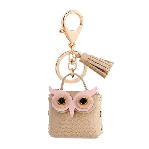 Frcolor Owl Keychain Bag Tassel Coin Purse Image Mini Shape Pouch Pu  Decoration Leather Keyring