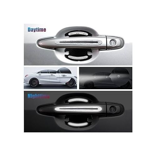 4PCS Carbon Fiber Car Door Handle Protectors, Universal Anti-Scratch Guard  Stickers Fit Most Cars