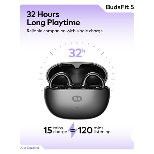 itel BudFit 5, Open-Ear, 32H Playtime, Fast Charging, IPX4 - image 8