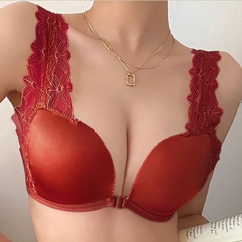 Generic Women's Bra Front Open Cup Gathered Breathable Comfortable