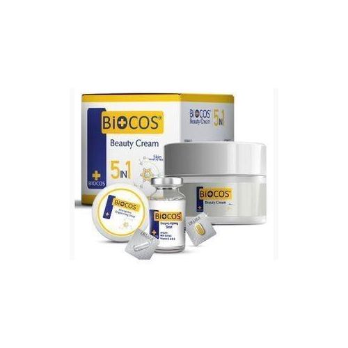 product_image_name-Biocos-5 In-1 Beauty Cream - Anti-Aging, Brightening, And Deep Hydrating Formula Enriched With Arbutin, Vitamin E, B5, Kojic Acid, Glutathione Serum, And Beauty Soap - 26gm (Biocos)-1