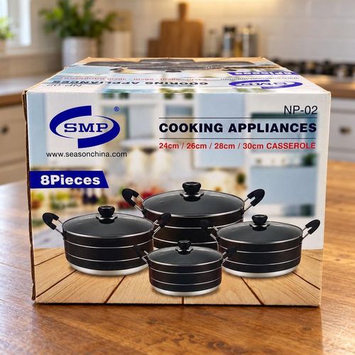 Generic 4-Piece Non-Stick Cookware Pot Set with Glass Lids - image 3