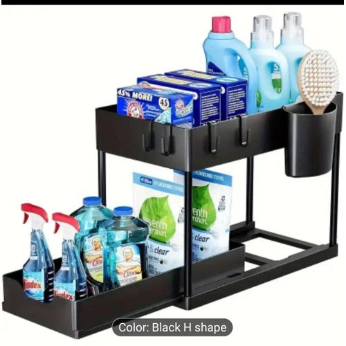 product_image_name-Generic-2 Layers Pull-out Storage Trolley Organiser Shelf-1