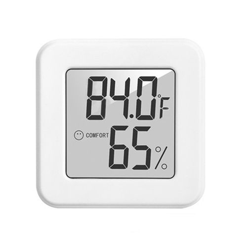 TS-6211 LCD Wall-Mounted Desktop Indoor High-Precision Thermometer Hygrometer Household Electronic Alarm Clock - White