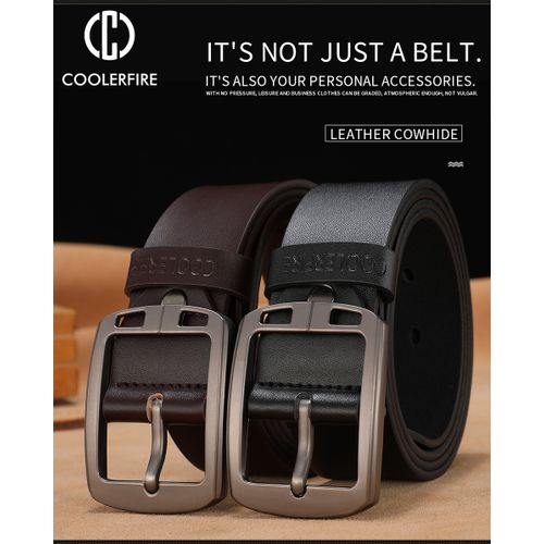 Fashion Cowhide Genuine Leather Belts For Men Cowboy Luxury Strap Brand ...