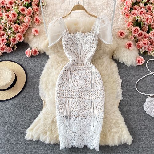 Square neck clearance lace dress