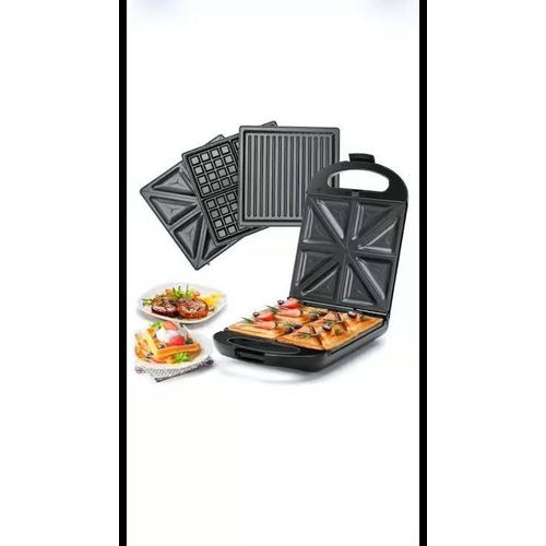 Hoffmans HM-3021 home multi-function grill plate,waffle plate,toaster plate,electric 3 in 1 -4-face 4-portion sandwich maker detachable, interchangeable