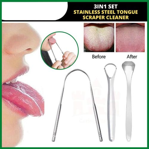 Stainless Steel Tongue Cleaner/Scraper - BEST remedy for bad breath  Quantity in each pack 1 piece