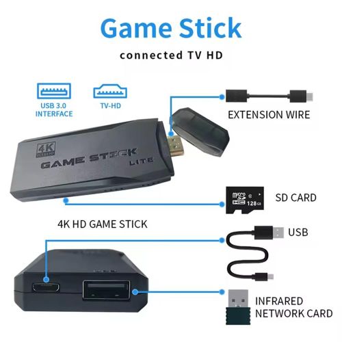 Generic RHRB 128GB Large Memory 4K HD Game Console with 620/818/10000 Classic Games Built-in - image 2