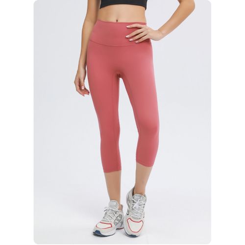 High Waisted Naked Feel Cropped Yoga Pants With NO Front Seam For