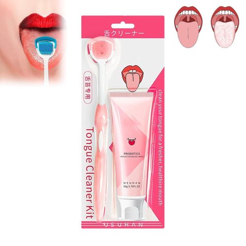 product_image_name-Generic-Tongue Cleaning Kit Mint Gel & Brush for Fresh Breath, Oral Hygiene-4