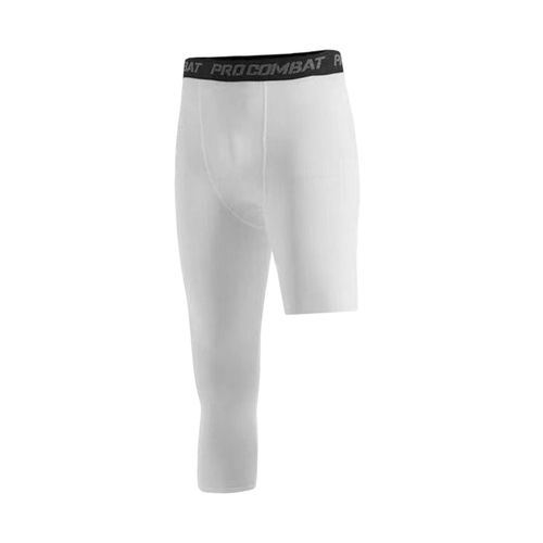 Generic Mens 3/4 Compression Pants Base Layer Pants Tights L White